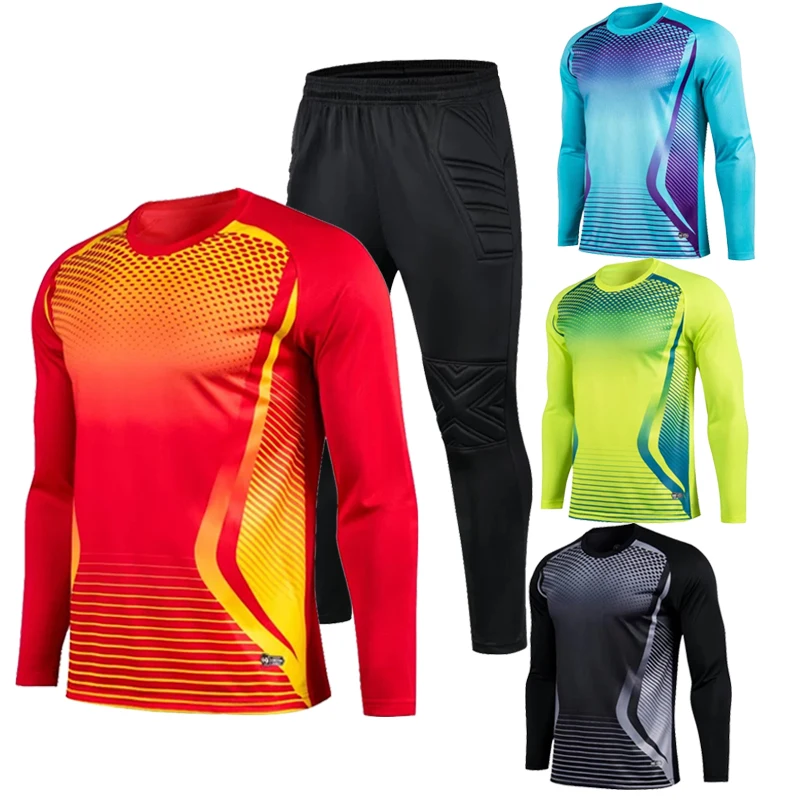 New Football Jerseys   Men's Adult Soccer Goalkeeper Uniform Protective Sponge Long Sleeve Training Football Goalkeeper Soccer