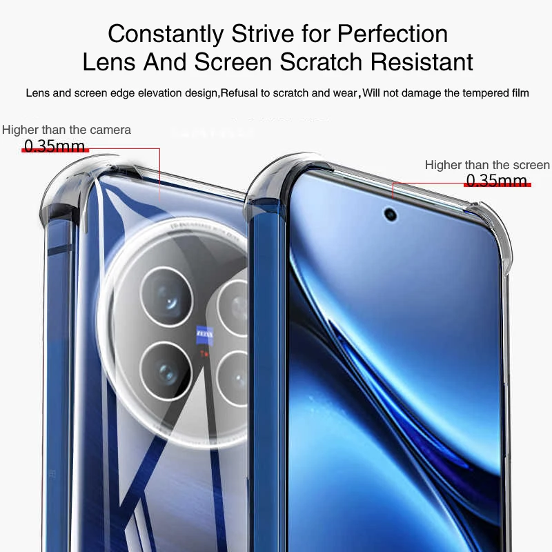 Original Airbag Soft Clear Phone Case for VIVO X200 Pro X200Pro Mini 5G Shockproof TPU Silicone Camera Protective Cover Carcasas