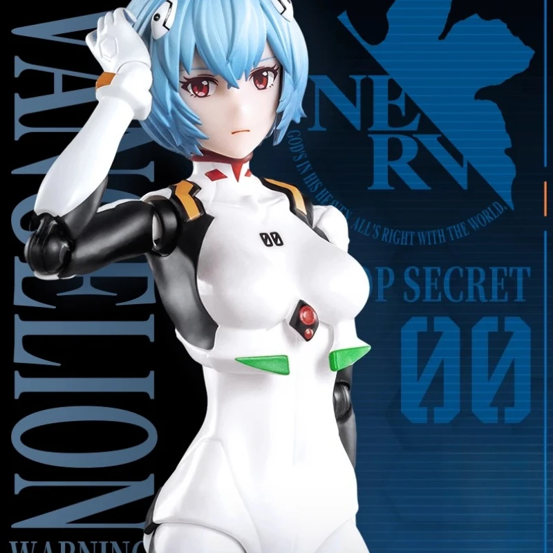 NEONGENESISEVANGELION Figurka Ayanami Rei z kreskówki, kreatywny model o wysokiej wartości, ruchome przeguby, zabawka do składania, ozdoba na biurko