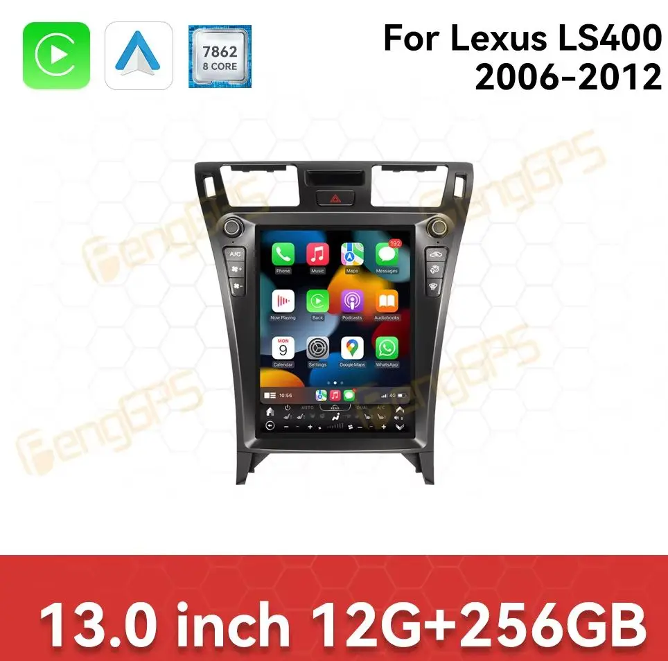 

13 "умный большой экран с высокой оптоволоконной системой для Lexus LS400 2006-2012 Android 14 беспроводной CarPlay GPS Navi радио головное устройство