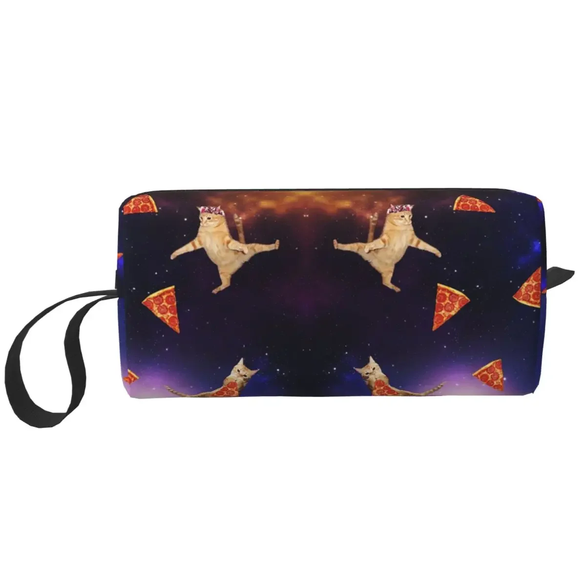 Flying Cats And Pizza In Space Pencil Cases Big Capacity Pen Bags Pen Box Pencil Pouch For Boys Girls Stationery Makeup Bag