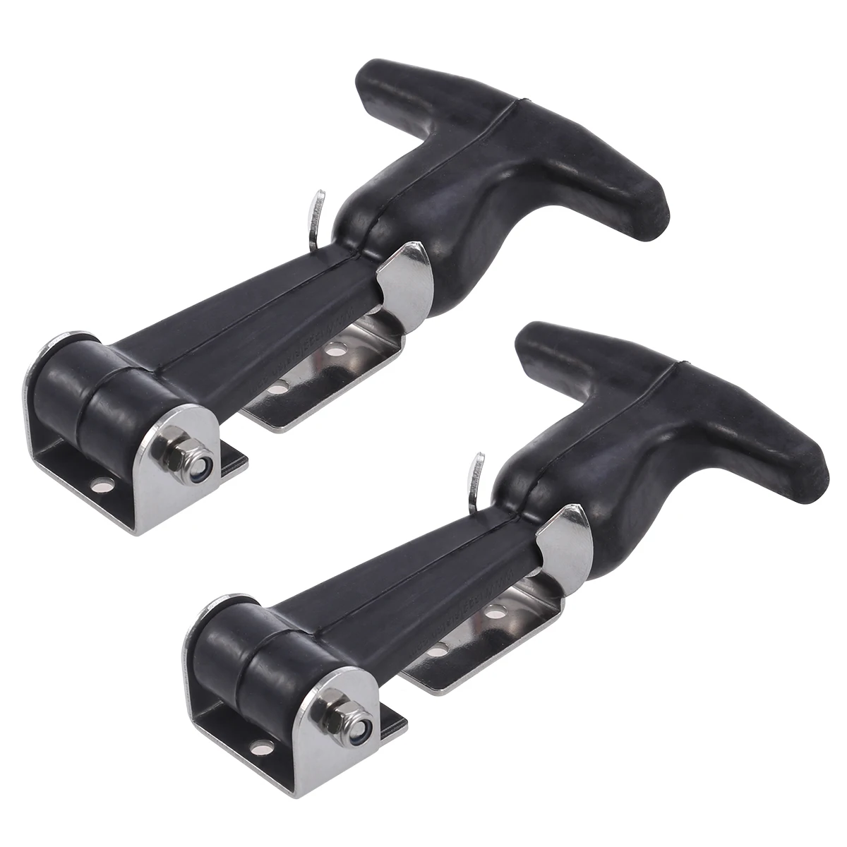 2pcs Flexible T-Handle Draw Latches Stainless Steel T-Handle Hasp For Cart And Tool Box Stainless Steel Rubber Buckle