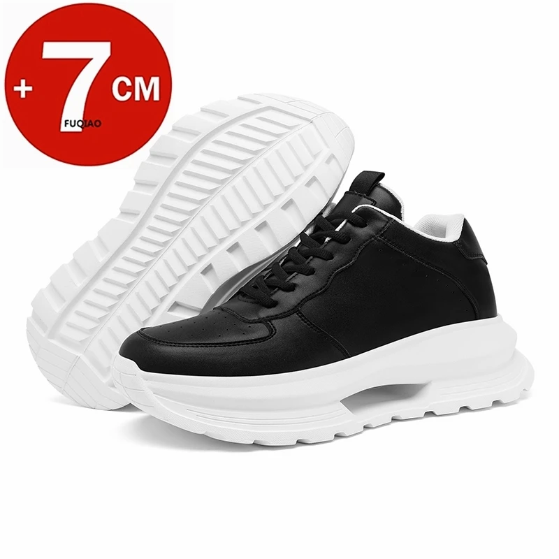 

New Unisex Breathable Hollow Out Sole Elevator Shoes 7cm Hidden Height Increase Sneakers for Men Women Comfort Walking Shoes
