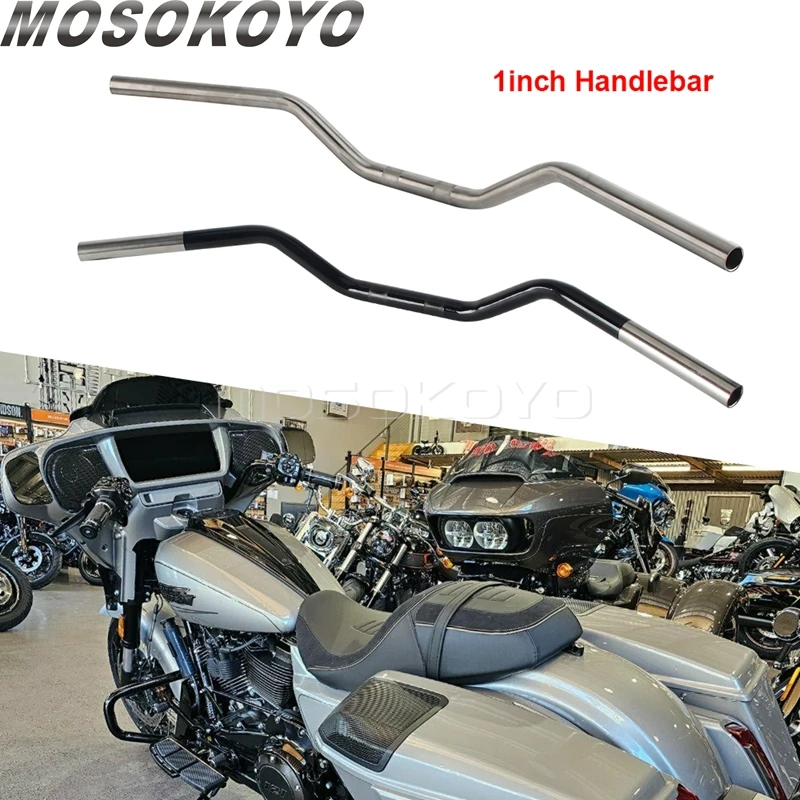 

25mm Motorcycle Handlebar Motocross Style Handle Bar For Harley Touring StreetGlide Road Glide CVO FLTRX FLTRXSE FLTRXSTSE 23-25