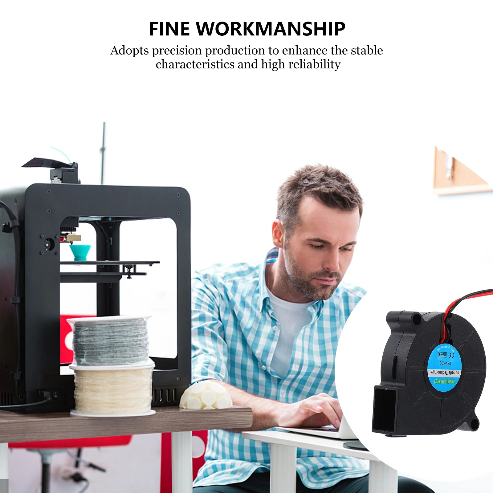 3 Pcs 3D Printer 12V Cooling Fan Blow Radiator Electric Accessories Abs Blower Cooler