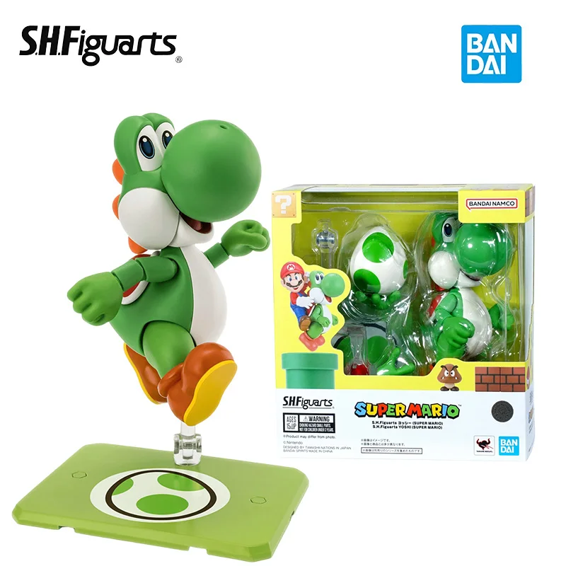 Authentieke Bandai Shf Super Mario Luigi Joint Beweegbare Humanoïde Pop Cartoon Speelgoed Desktop Ornament Kinderfestival Cadeau