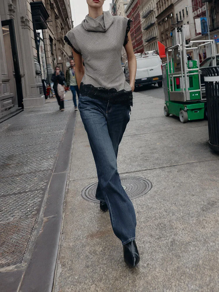 Ele Sweet الياقة الوقوف Svel Plaid ace توب جديد وصول المرأة Faion الشتاء مجموعة 2025 Chinoiserie العصرية