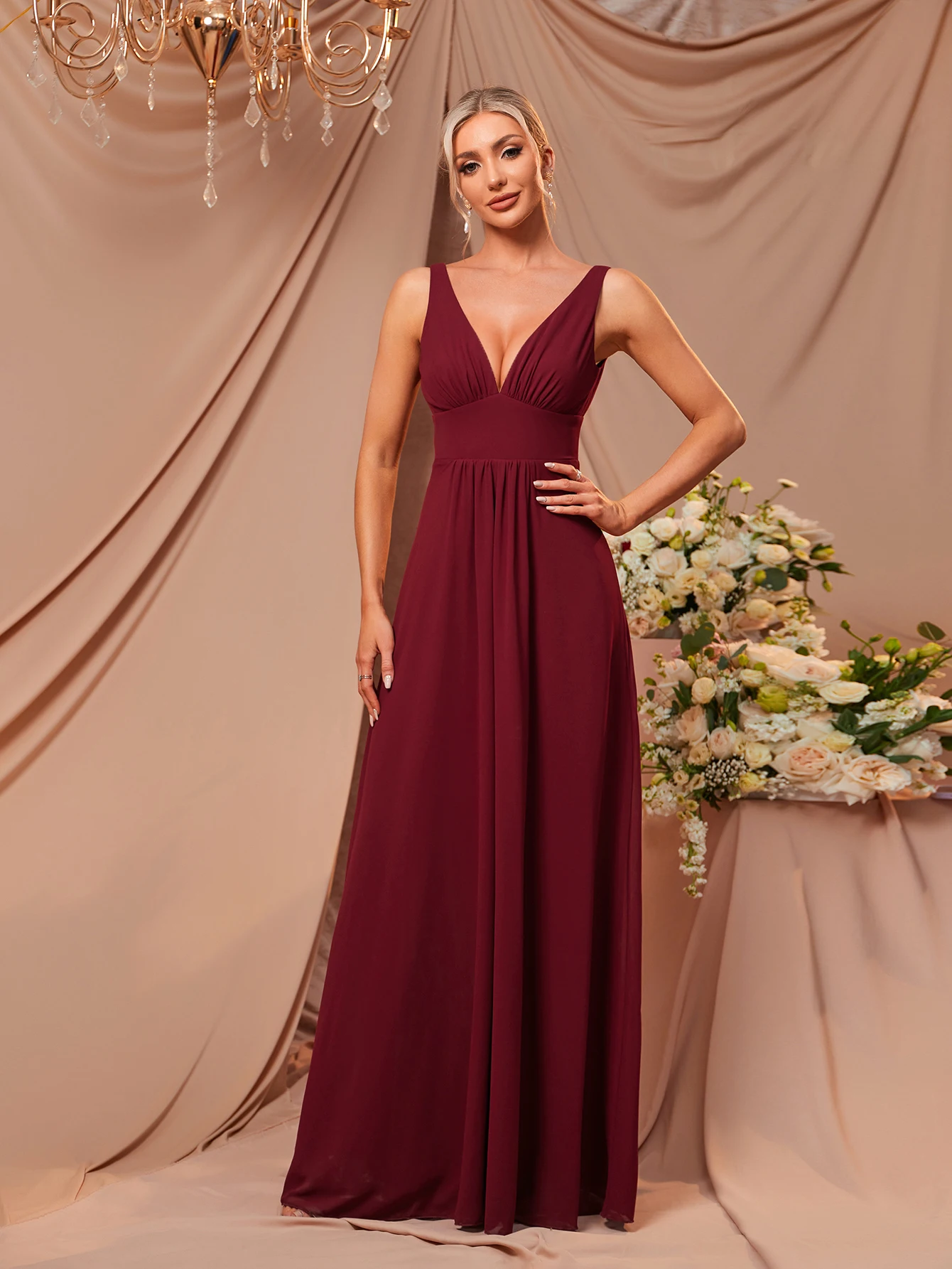 

V-Neck Dress for Family Gatherings, Birthday Parties, Elegant and Fashionable Dress, Women's Long Dress, Party Dress, New Dress, Women's Evening Dress, Host Performance Dress, Bridesmaid Dress, Prom Evening Dress, Concert Performance Dress, Award Ceremony