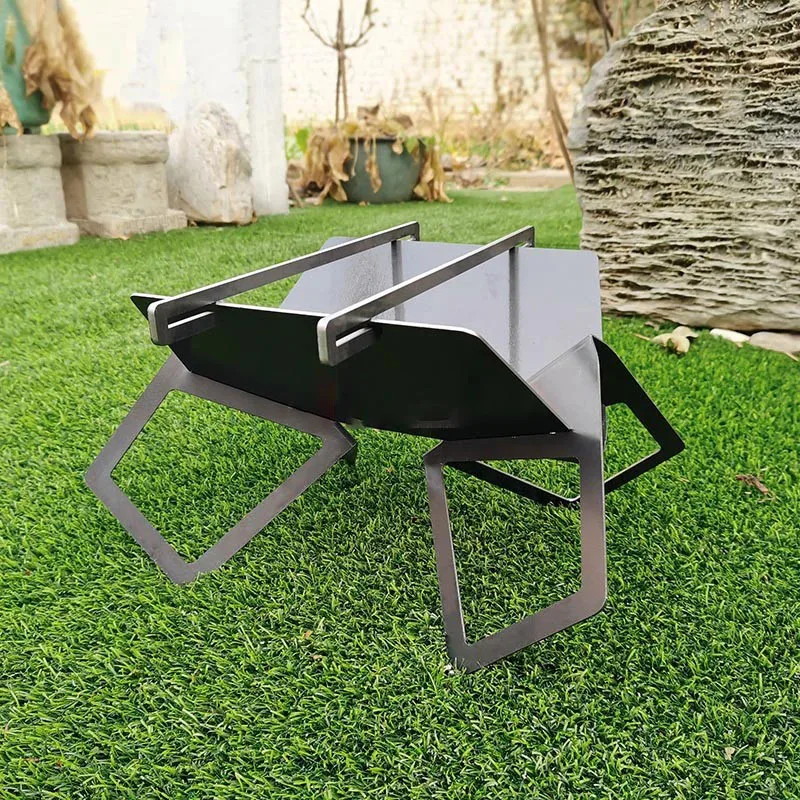 Outdoor Small Portable Fire Pits Portable Grill Stand Bonfire Rack Modern Household Garden Brazier Simple Barbecue Camping Stove