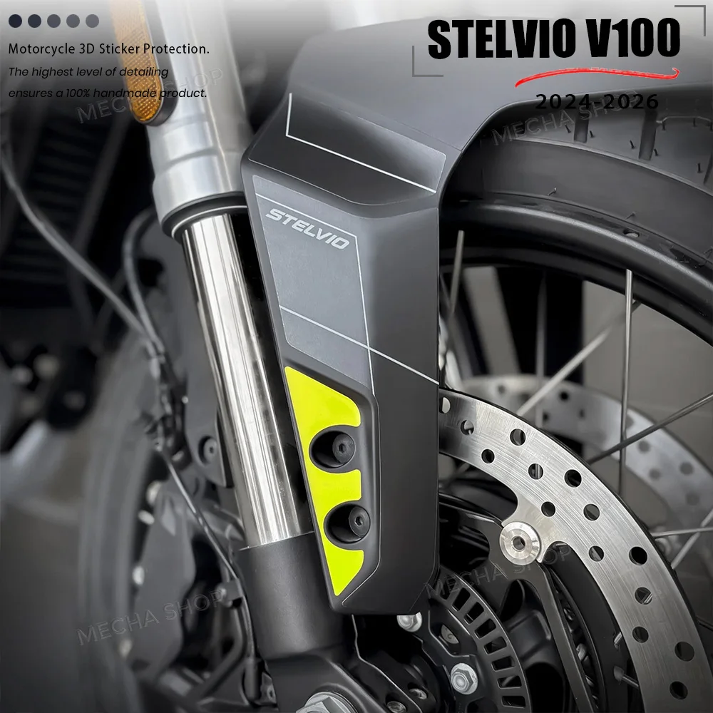 

Для Moto Guzzi Stelvi 2024-аксессуары, защитная наклейка для вилки мотоцикла, брызговик, 3D эпоксидная наклейка