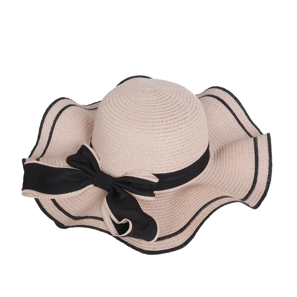 Hat Women\'s Summer Beach Hat Korean easiest for match Foldable Straw Hat Outdoor Travel Vacation Sun Protection Sun Hat