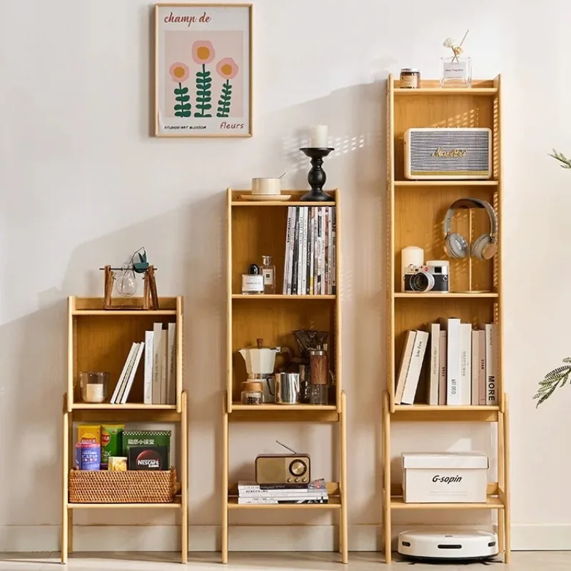 

‌ Бамбуковая книжная полка, напольный шкаф для хранения, подставка для телевизора из ротанга, сервант для гостиной, спальни, домашняя организация