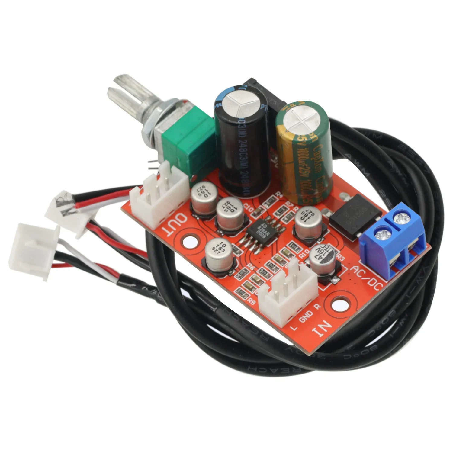 AC/DC AD828 Dynamic Microphone Stereo Preamp Power Amplifier Preamplifier Board Module With Volume Control Module NEW