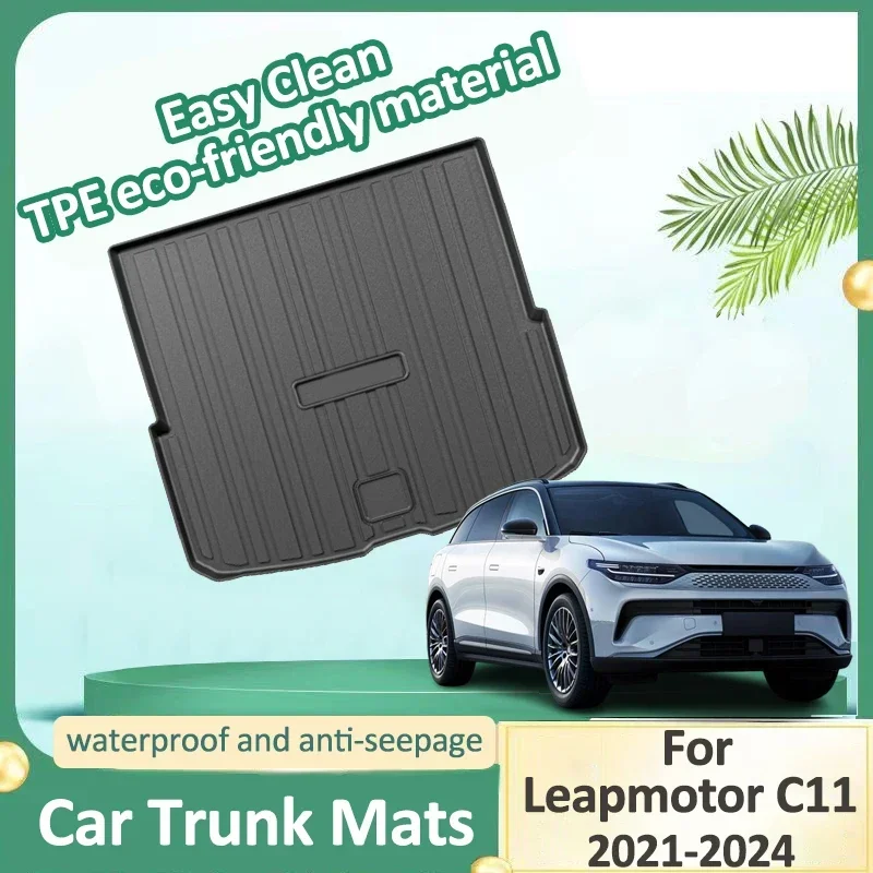 

Car Trunk Mat For Leapmotor C11 2021 2022 2023 2024 Cargo Liners TPE Boot Pad Scratch-resistant Tools Clean Easy Car Accessories