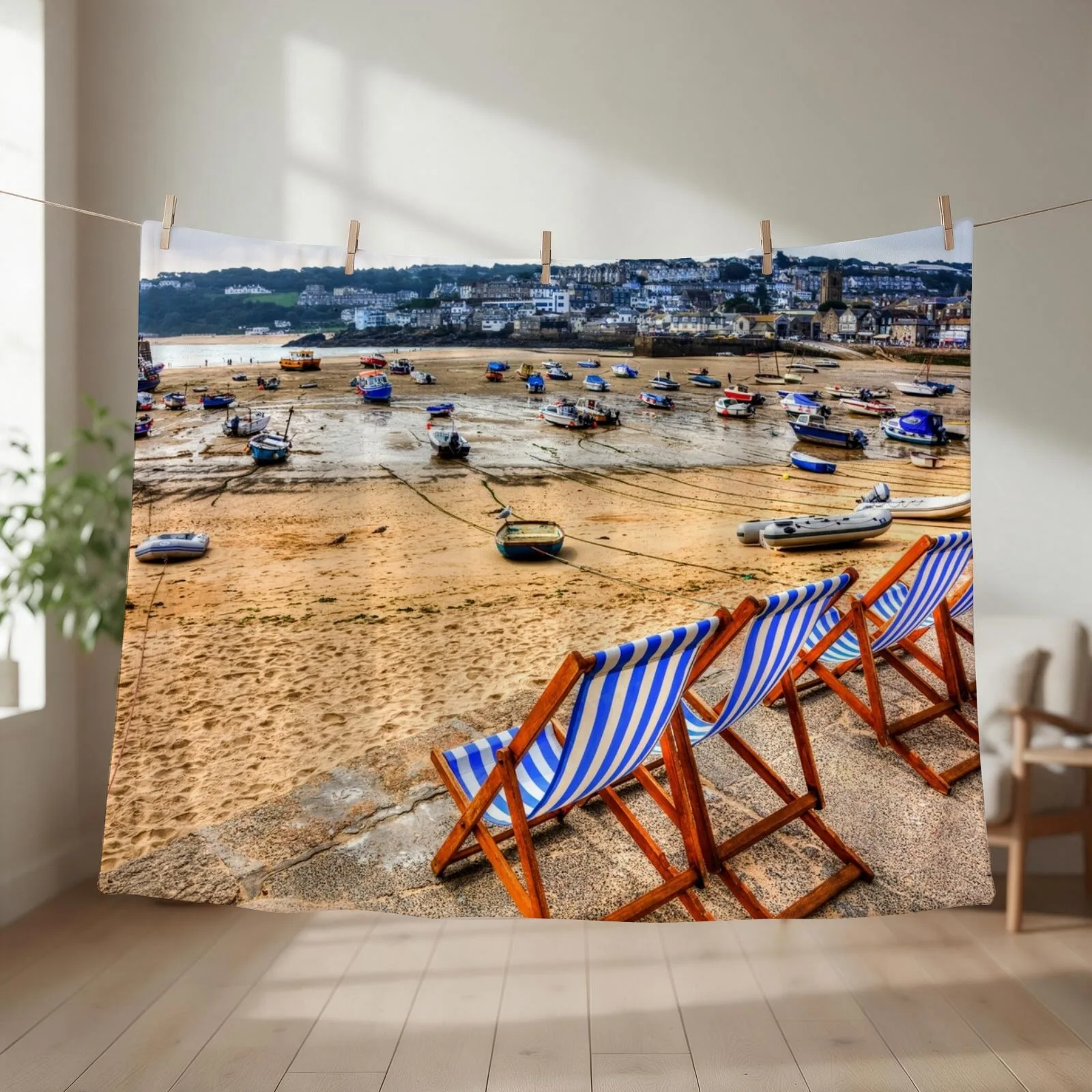 St Ives Bay, Cornwall, UK Throw Blanket couch cozy soft plush fuzzy picnic outdoor blanket
