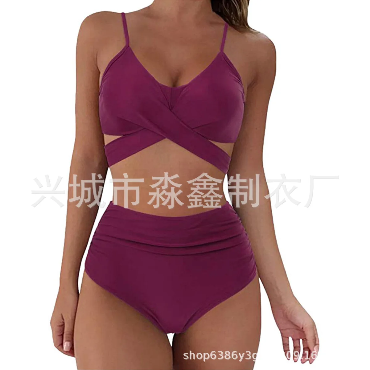 ملابس سباحة جديدة لعام 2025، ملابس سباحة مثيرة عالية الخصر مكونة من قطعتين، ملابس سباحة بيكيني