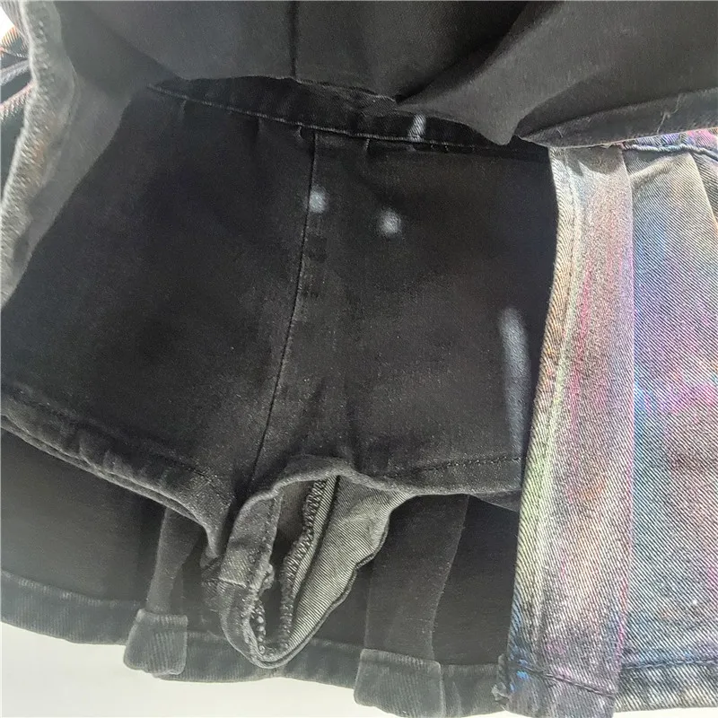 GALCAUR Hit Color Pieghe impiombate Eleganti gonne da cowboy per le donne Minigonna a pieghe divisa a vita alta Abbigliamento moda femminile Nuovo