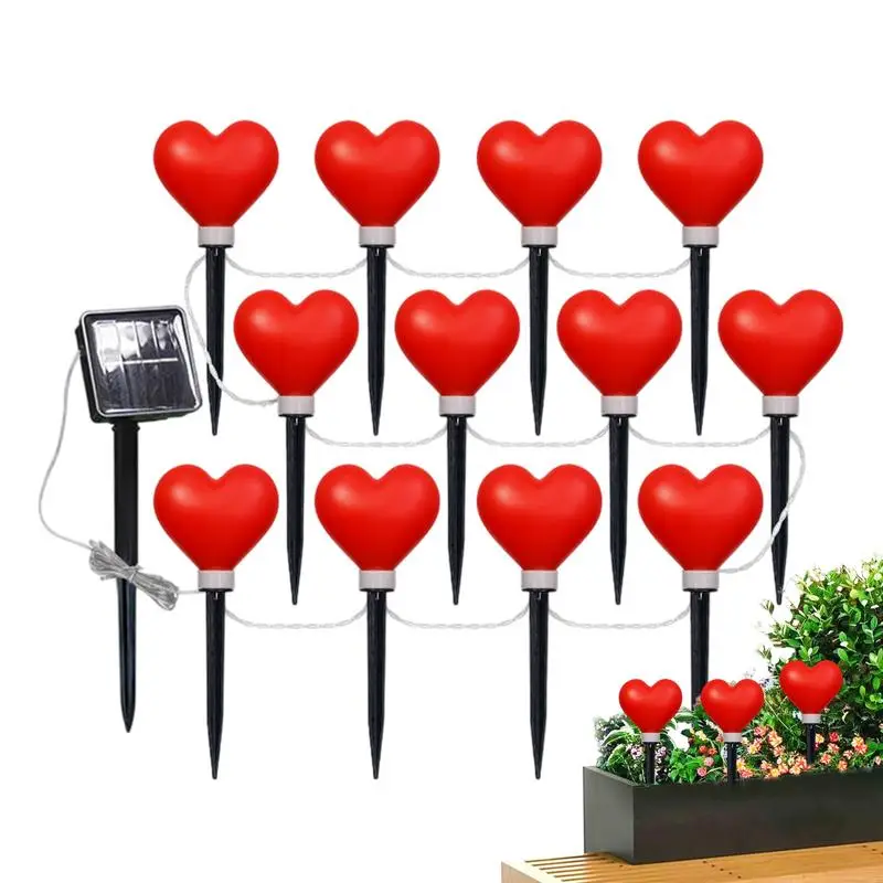 

Heart Shaped Solar Lights Outdoor Landscape Garden LED Stake Light Valentine's Day Decoration IP65 Waterproof Patio Ground