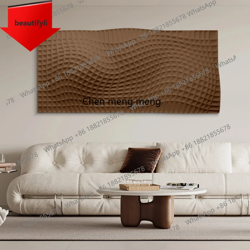 M07 3D three-dimensional texture mural cream wind hanging painting high-grade wood carving living room decorative painting