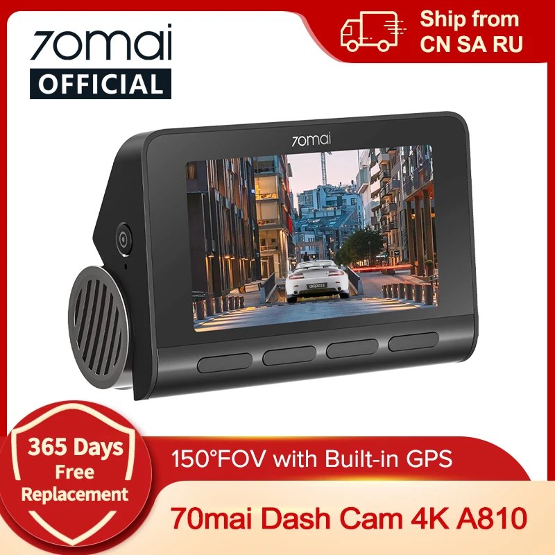 70mai Dash Cam A810 UHD 4K 150FOV GPS ADAS 24H Parkeren 4G Connectiviteit Auto DVR 70mai 4G A810 HDR Tweekanaals Route Tracking