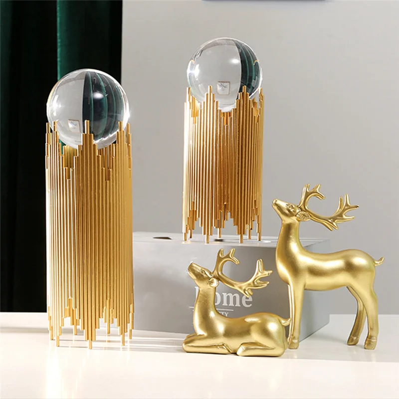 مضاءة الزجاج النبيذ كريستال زخرفة للمنزل غرفة المعيشة ديكور المنزل البند كتاب مركز الجدول خزانة التلفزيون الحديثة B