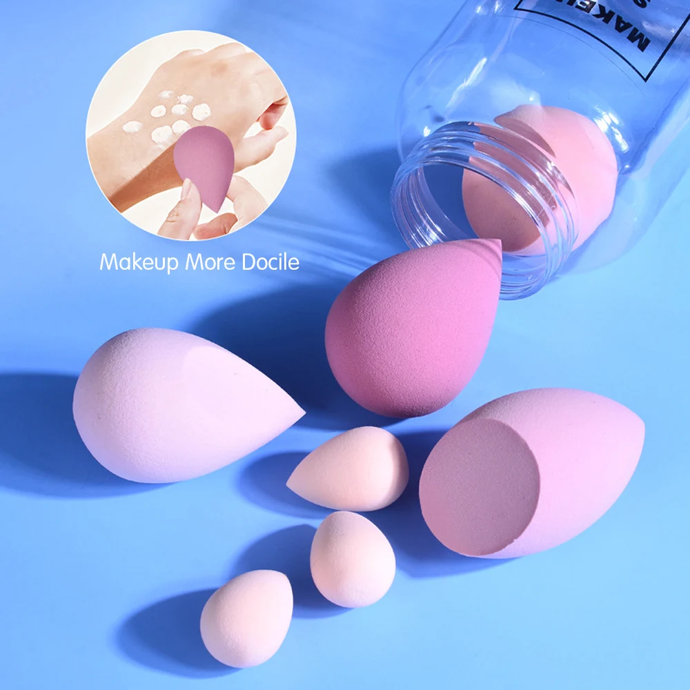 6/7 Stuks Make-Up Spons Set Cosmetische Bladerdeeg Crème Concealer Foundation Poeder Droge En Natte Make Up Blender vrouwen Make Up Accessoires