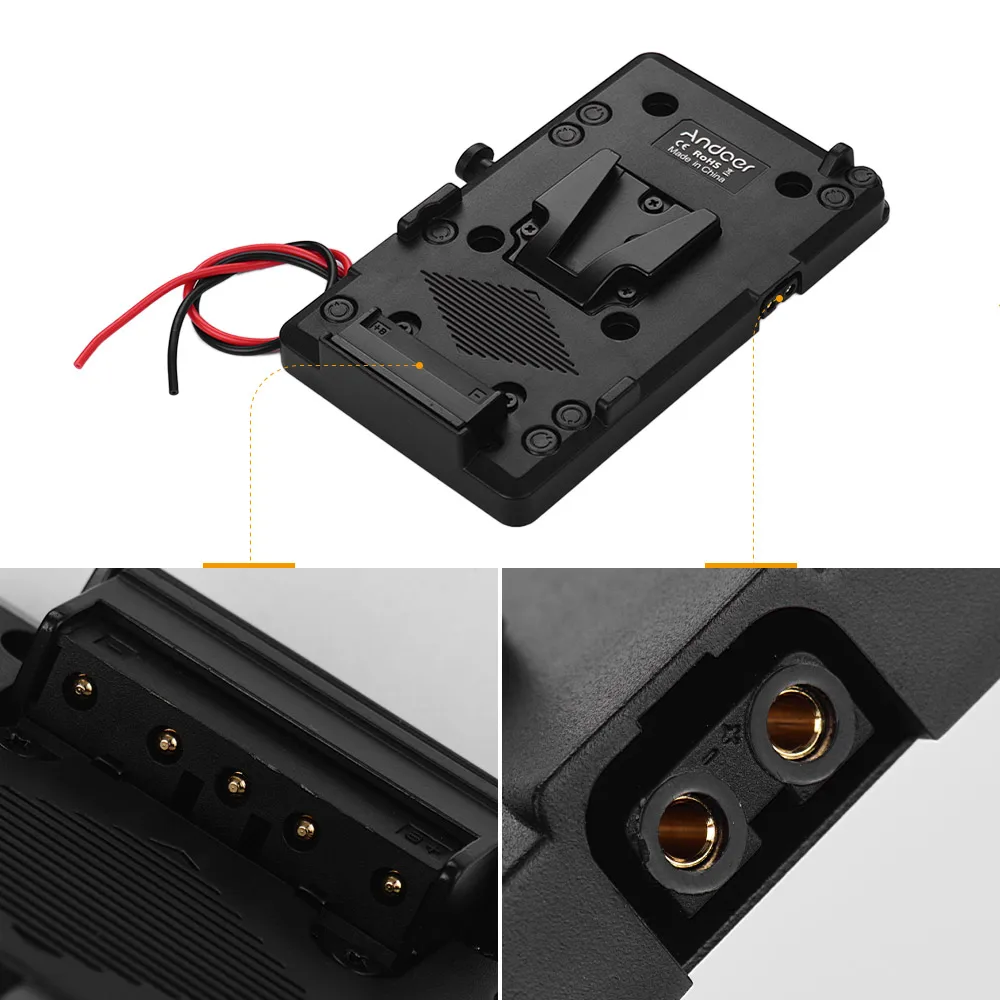 v mount v-lock Back Pack Plate Adapter with D Tap Output for V Mount V Lock Battery Plate for DSLR Camera Camcorder Video Light