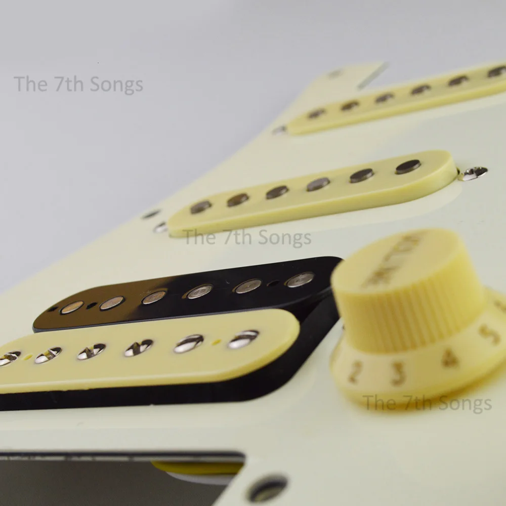 HSS Texas Rock with SH4 JB  / S*hr style SSV Bridge Alnico 5 Flat Pole Electric guitar Prewired Loaded Pickguard Pickup Wiring view 3