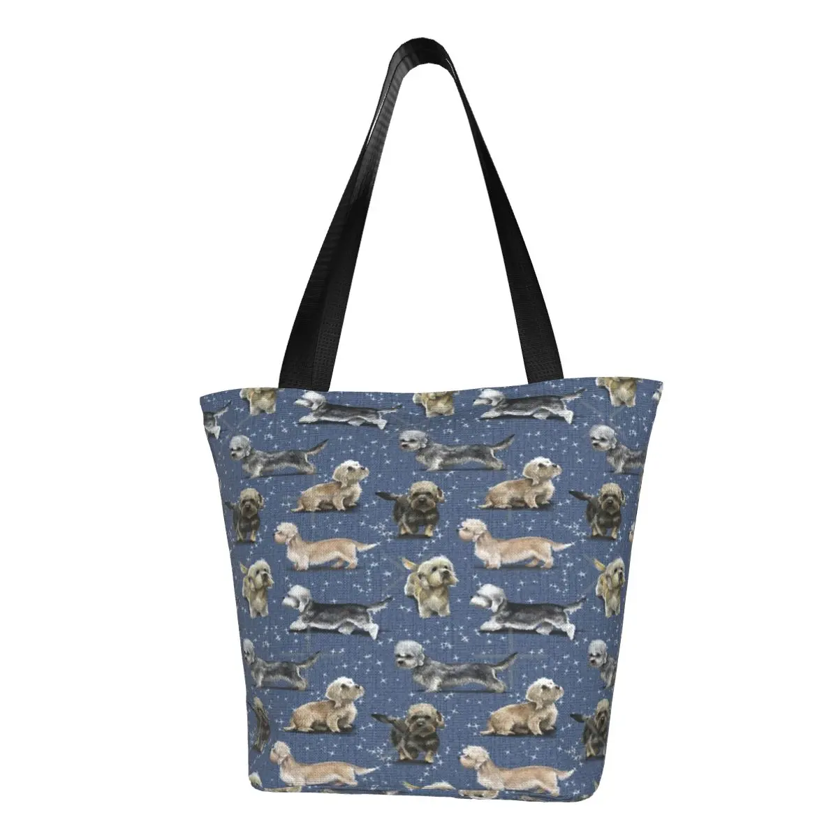 The Dandie Dinmont Terrier Casual Shoulder Tote Shopping Bag Portable Simple Generous For Fitness Birthday Gift