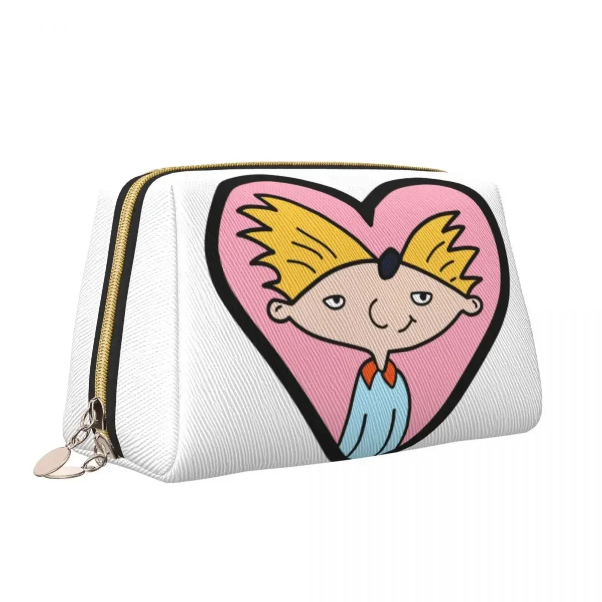 Custom Hey Arnold In Heart Toiletry Bag Women Helga Pataki Cosmetic Makeup Organizer Lady Beauty Storage Dopp Kit Box