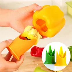 2in1 Pepper Chili Bell Jalapeno Corer Seed Remover Green Pepper Chilli Cutter Corer Slicer Fruit Peeler Kitchen Utensil