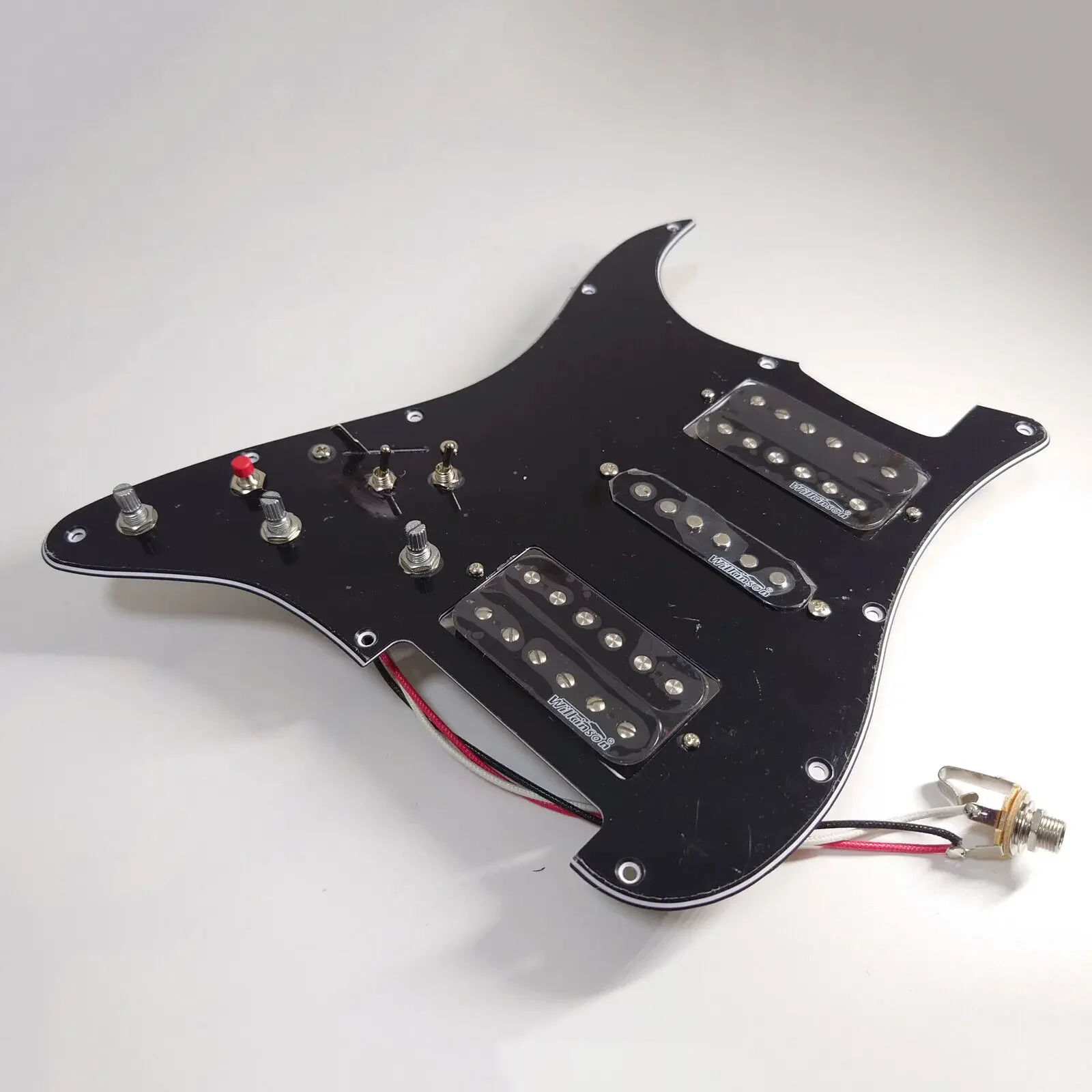 Left Hand HSH Prewired Loaded Pickguard with Humbucker Pickups Set for ST Electric Guitars Replacement Parts view 3