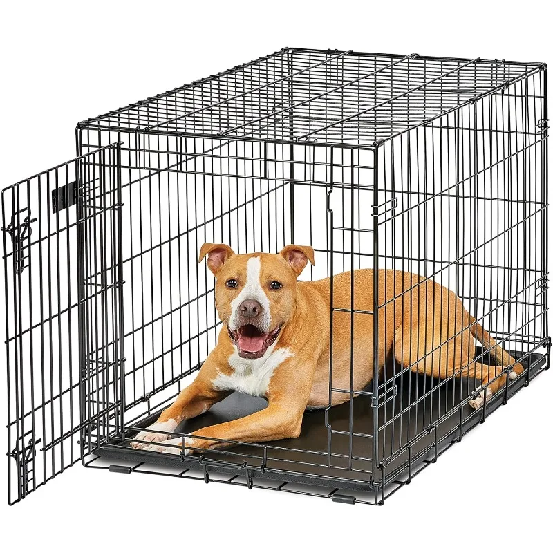 

Dog Crate | Midwest Life Stages 36' Folding Metal Dog Crate | Divider Panel, Floor Protecting Feet, Leak-Proof Dog Pan |