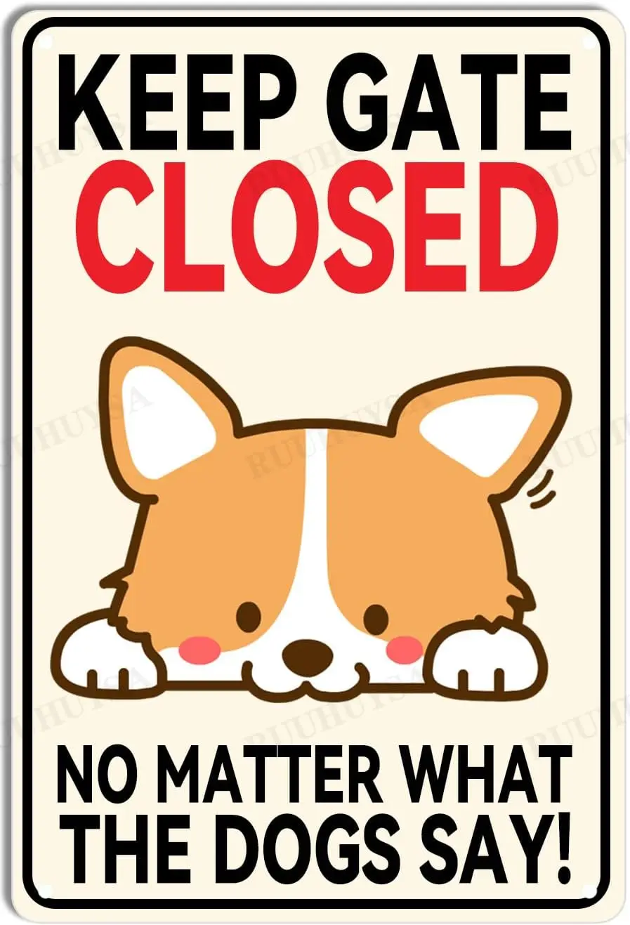 Warning Vintage Metal Tin Sign Dog Keep Gate Closed Sign Iron Painting Home Family Lovers Gift Funny Bedroom Novelty Retro  sign
