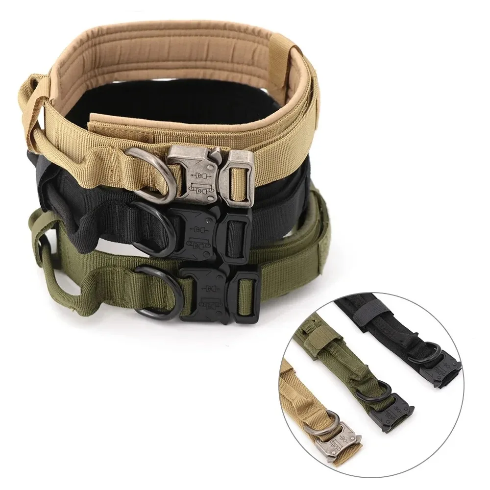 Tactical Dog Collar Adjustable Nylon Dog Supplies With Heavy Duty Metal Buckle Durable Training Collar For Medium And Large Dogs view 5