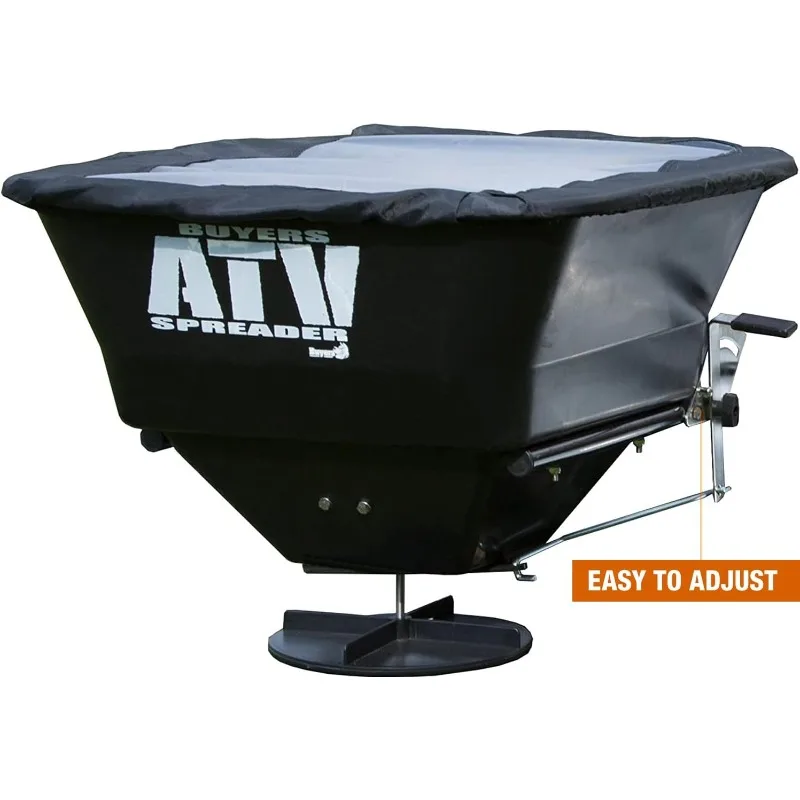 Buyers Products ATVS100 ATV All-Purpose Broadcast Spreader 100 lbs. Capacity with Rain Cover , Black