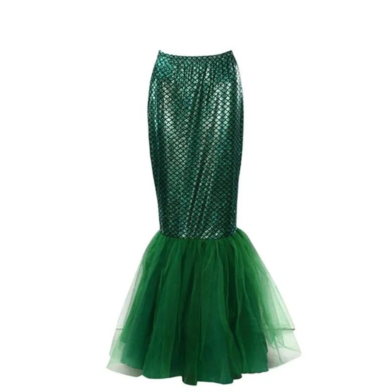 New Mermaid Cosplay Fancy Party Sexy Long Maxi Dress 2pcs Adult Girl Femme Princess Women Halloween Christmas Party Costume Set view 3