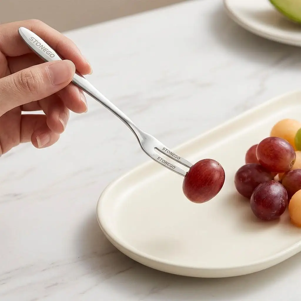 Stainless Steel Forks Set 6 Pcs Tasting Appetizer Portable Cocktail Fruit Forks for Party Travel Kitchen