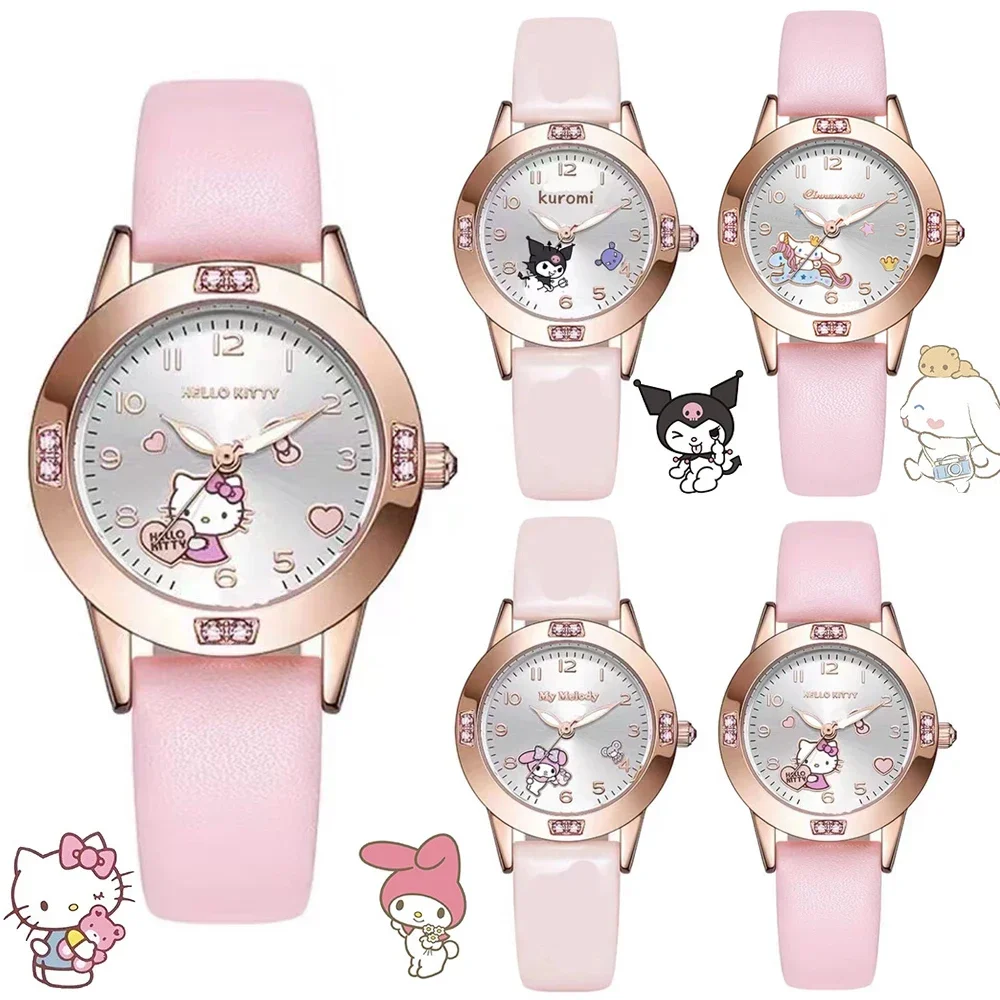 Zegarek damski Sanrio Hello Kitty Kuromi Cinnamoroll Kawaii Kwarcowy Casual My Melody Zegarek na rękę Kobiety Dziewczyna Dzieci Prezenty