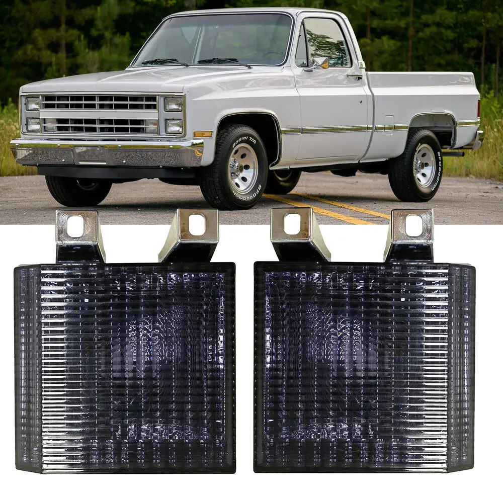 Pair Smoke/Clear Turn Signal Side Corner Marker Lamp Light For Chevy GMC Pickup Truck