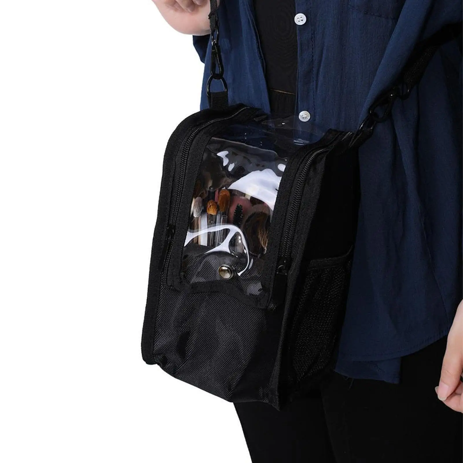 

Travel Storage Bag Makeup Bag Clear Window Lightweight Portable with Zipper