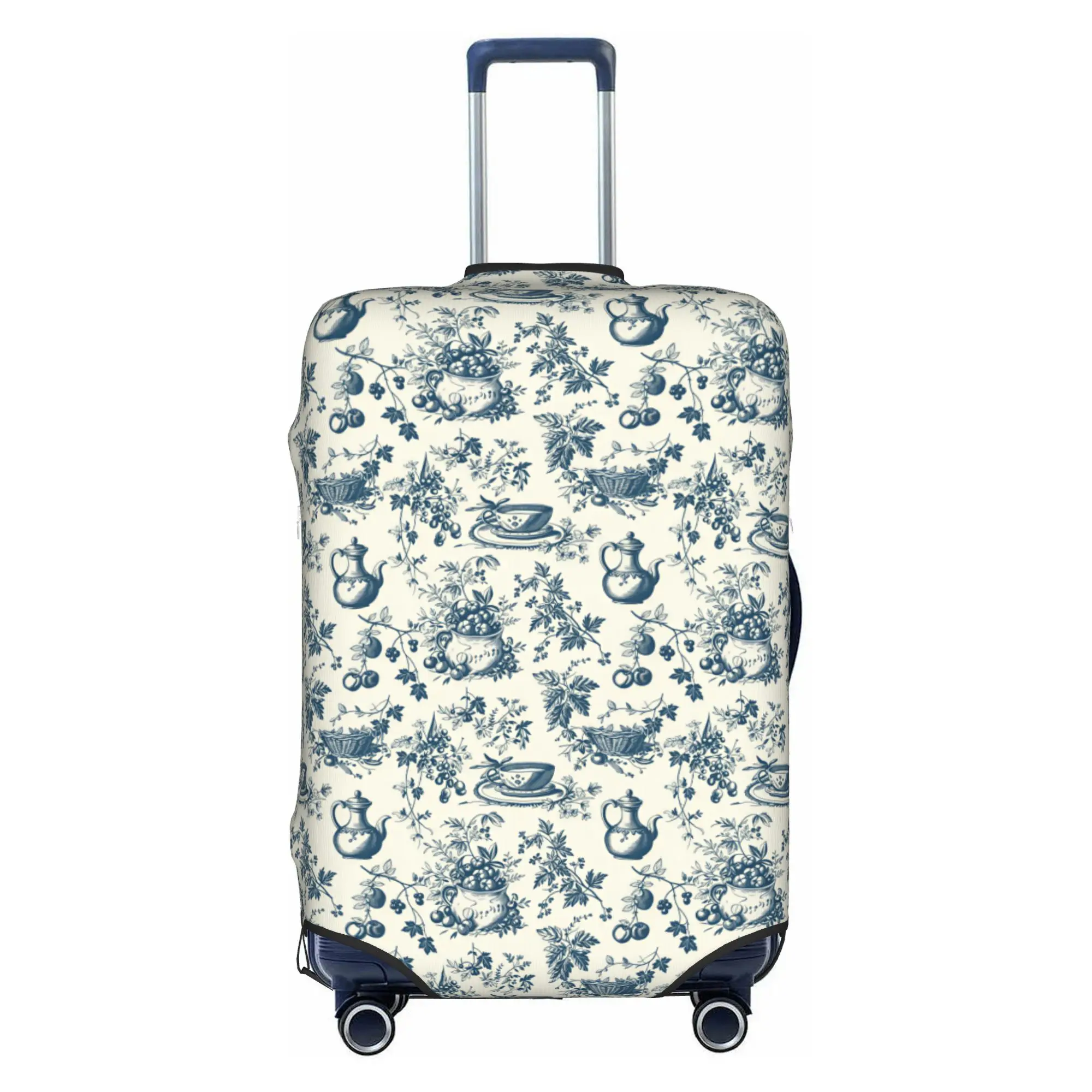 French Country Style Toile De Jouy Luggage Cover Protector Fashion Travel Suitcase Protective Cover for 18-32 Inch
