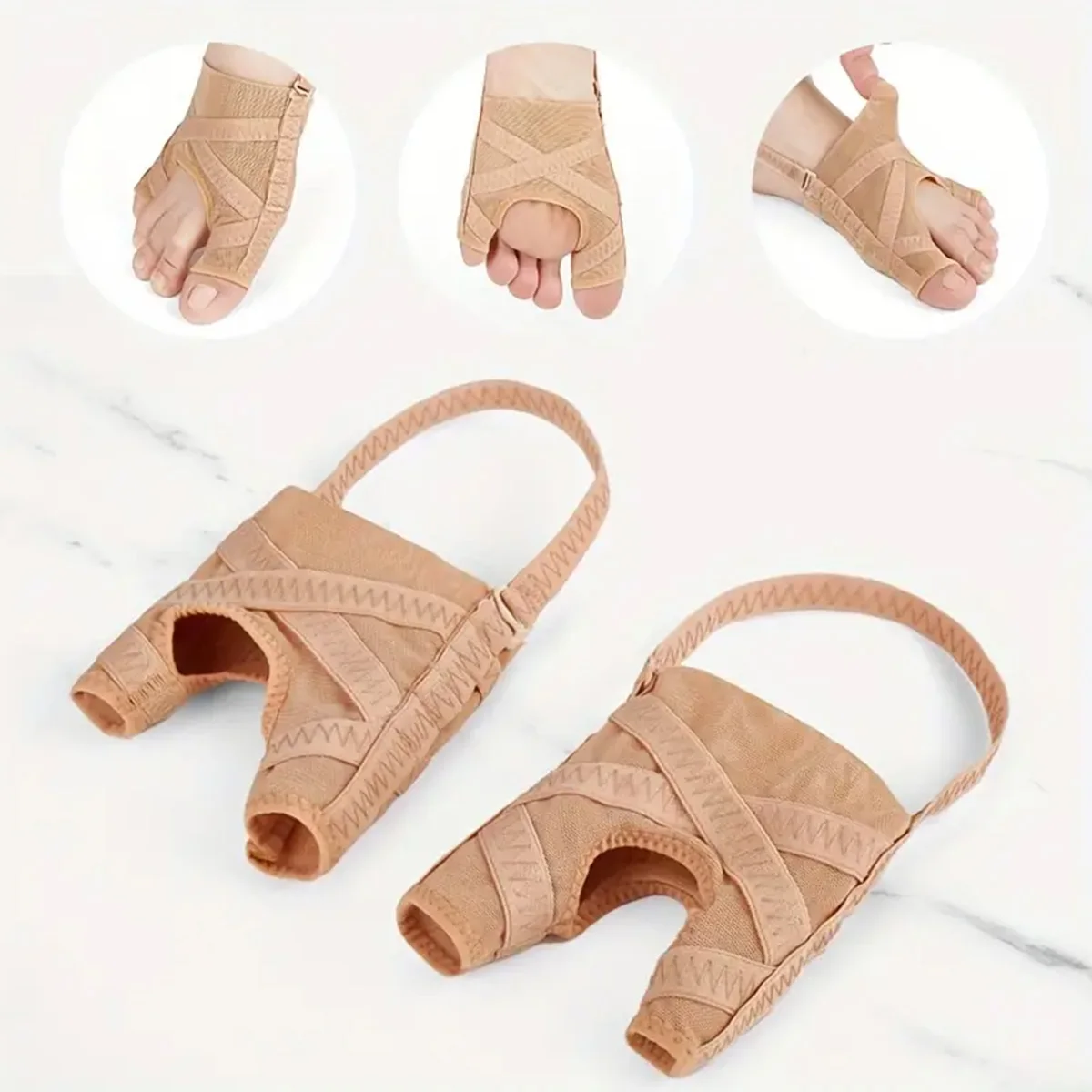 One Pair Mesh Thumb Eversion Big toe Orthosis Set Relieve Foot Pain & Shock Absorption Elastic Force Toe Separator