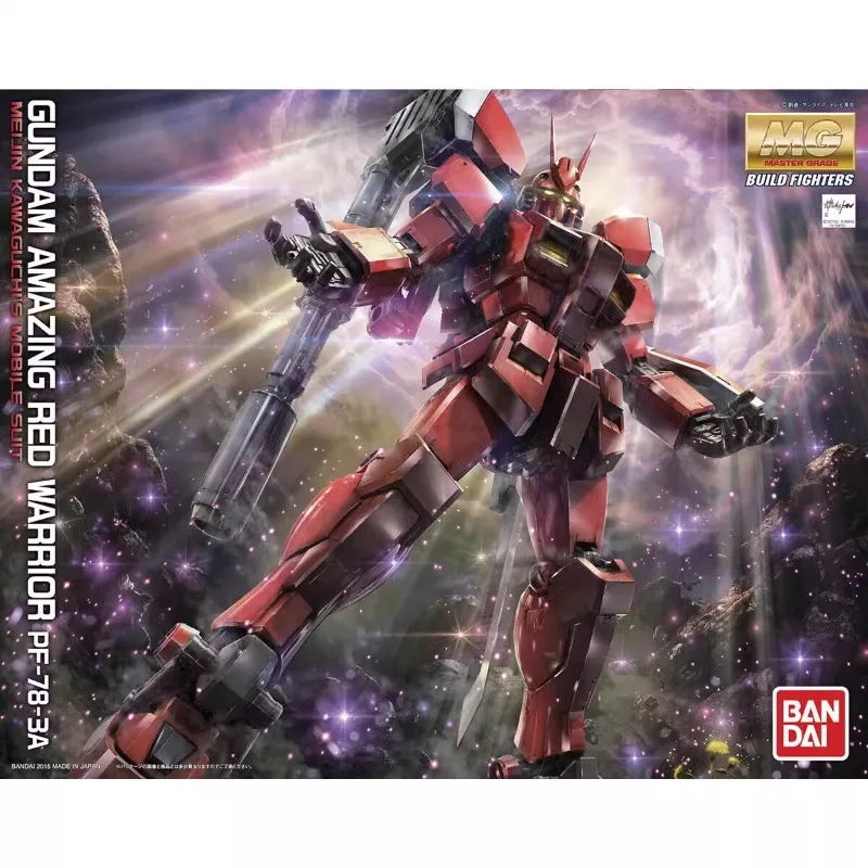 Bandai Original GUNDAM Anime Model MG 1/100 GUNDAM AMAZING RED WARRIOR PF-78-3A Action Figure Assembly Model Toys Gift For Kids