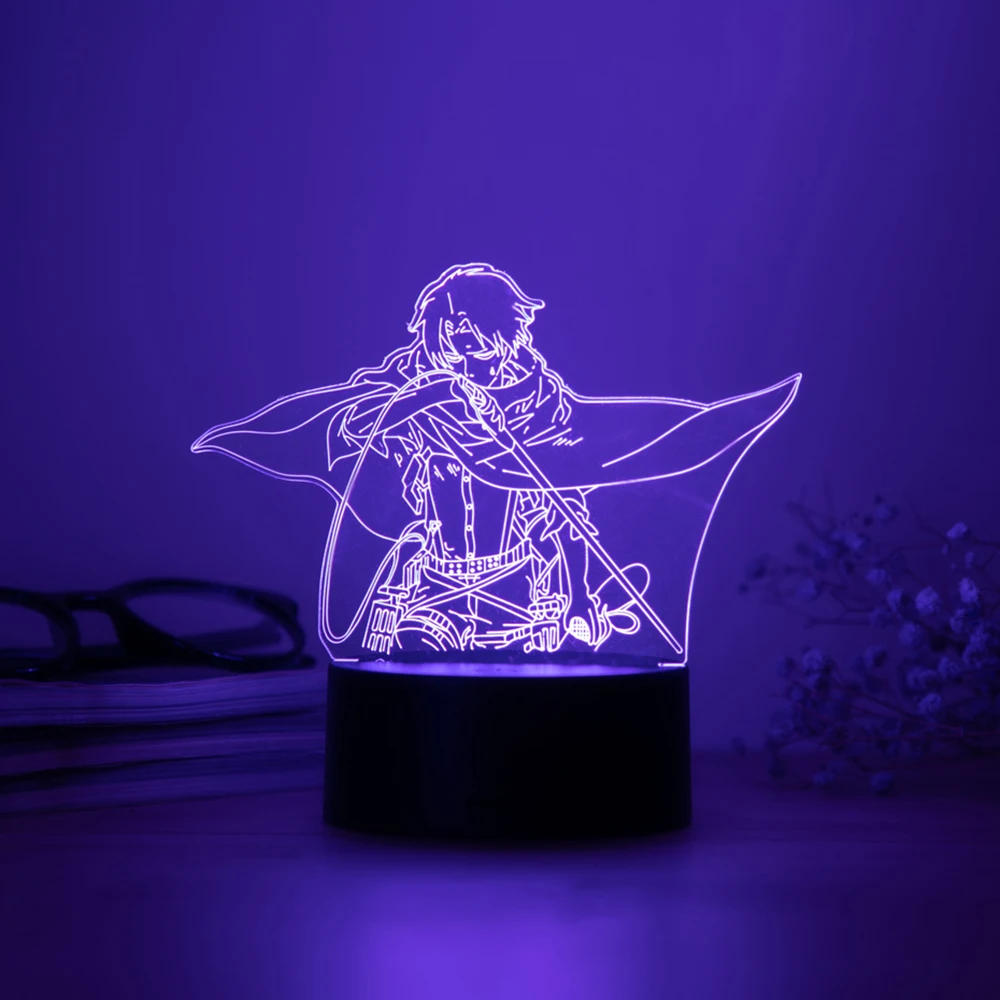 

3D LED Desk Lamp Colored Transparent Acrylic Night Lamp Indoor Anime Character Small Night Lamp Decoration Holiday Gift