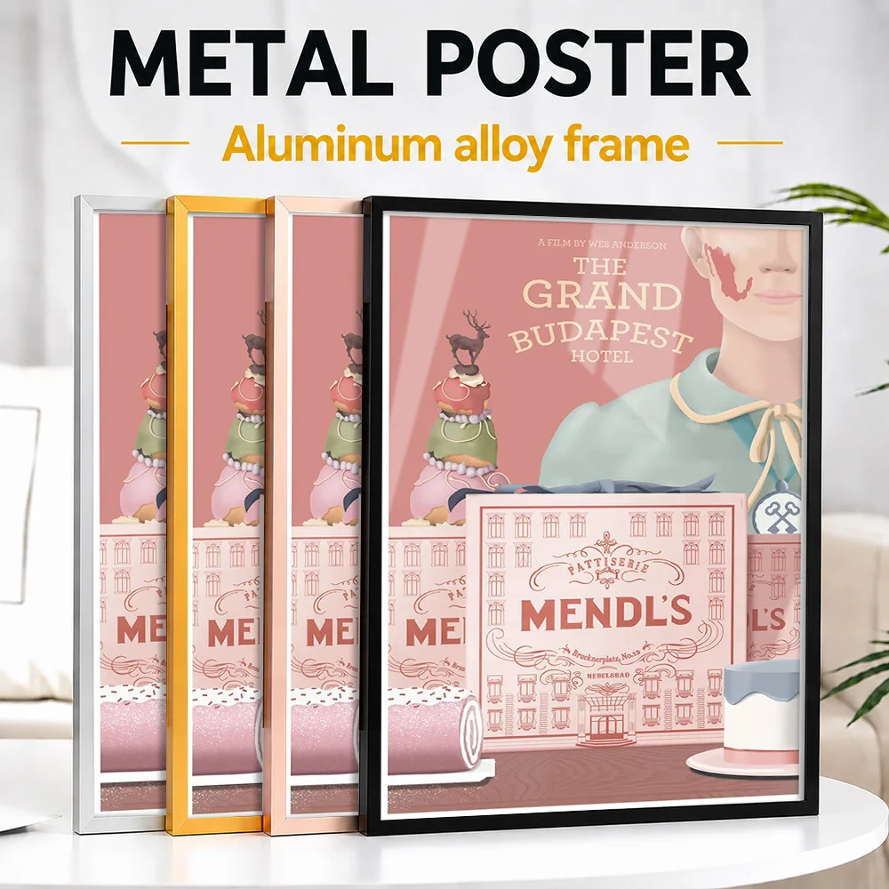 The Grand Budapest Hotel Movie Metal Poster With Aluminum Alloy Frame Customized Vintage Style Wall Art For Film Screening Room