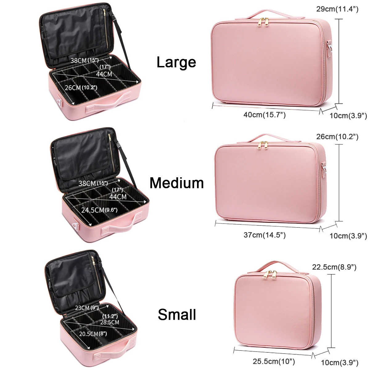 Impermeável PU Makeup Case, Grande, Viagem, Undergarment Storage, Organize Box, Cosmetics Bag