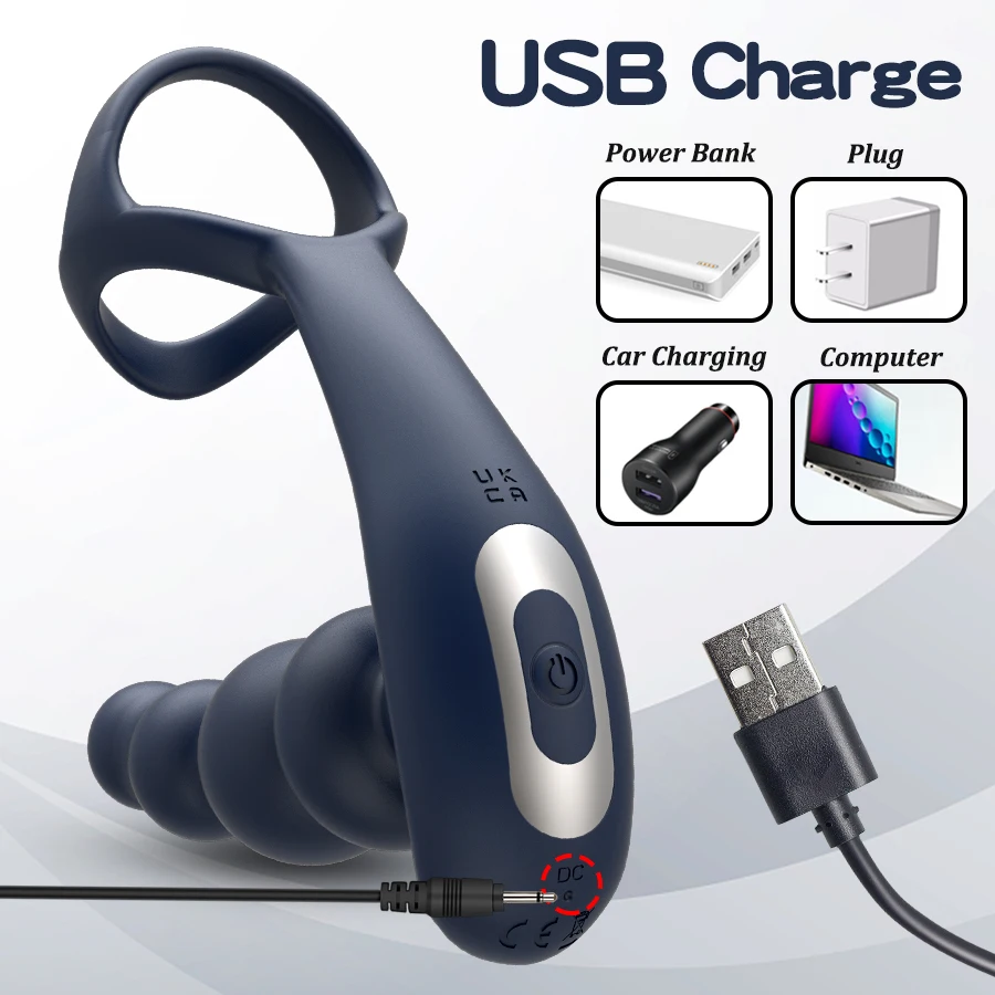 Remote Control Male Prostate Massager Vibrator 360°Rotate Toy Vibrator Ring Plugs Masturbator dildo Anal Butt Sex Plug Wearable