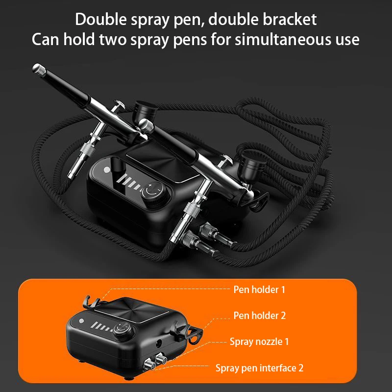 مجموعة البخاخة لمكياج الوشم نموذج اللوحة المزدوجة رذاذ البنادق نظام البخاخة تنوعا لطلاء نموذج ماكياج فن الجسم