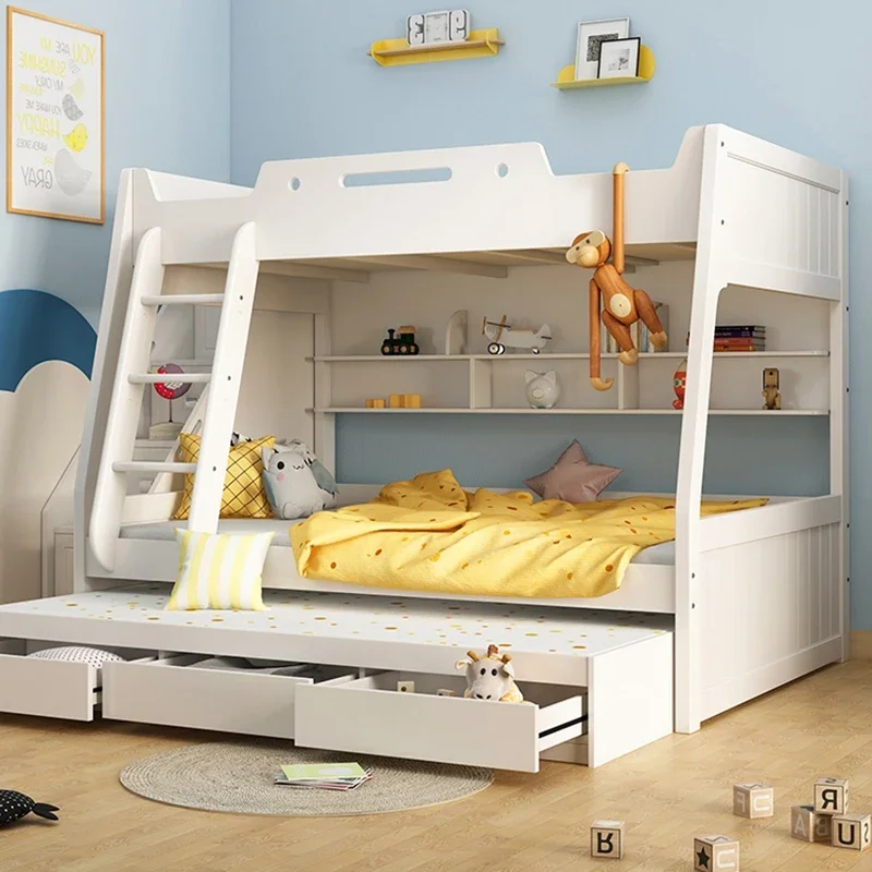 YY Two-Layer Solid Wood Small Apartment Height Bunk Bed Bed Multi-Functional Combination